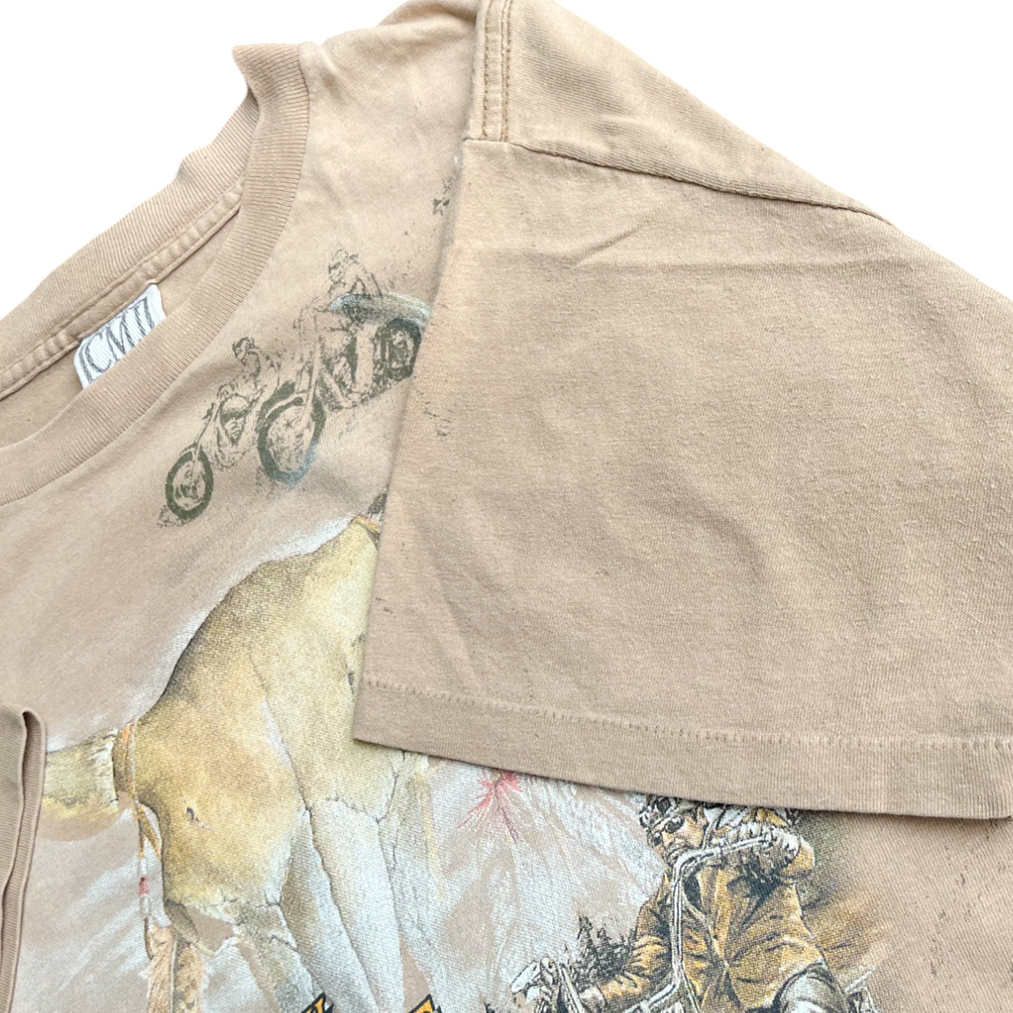 Vintage 90's Single Stitched Harley CMJ AOP T-shirt (L)