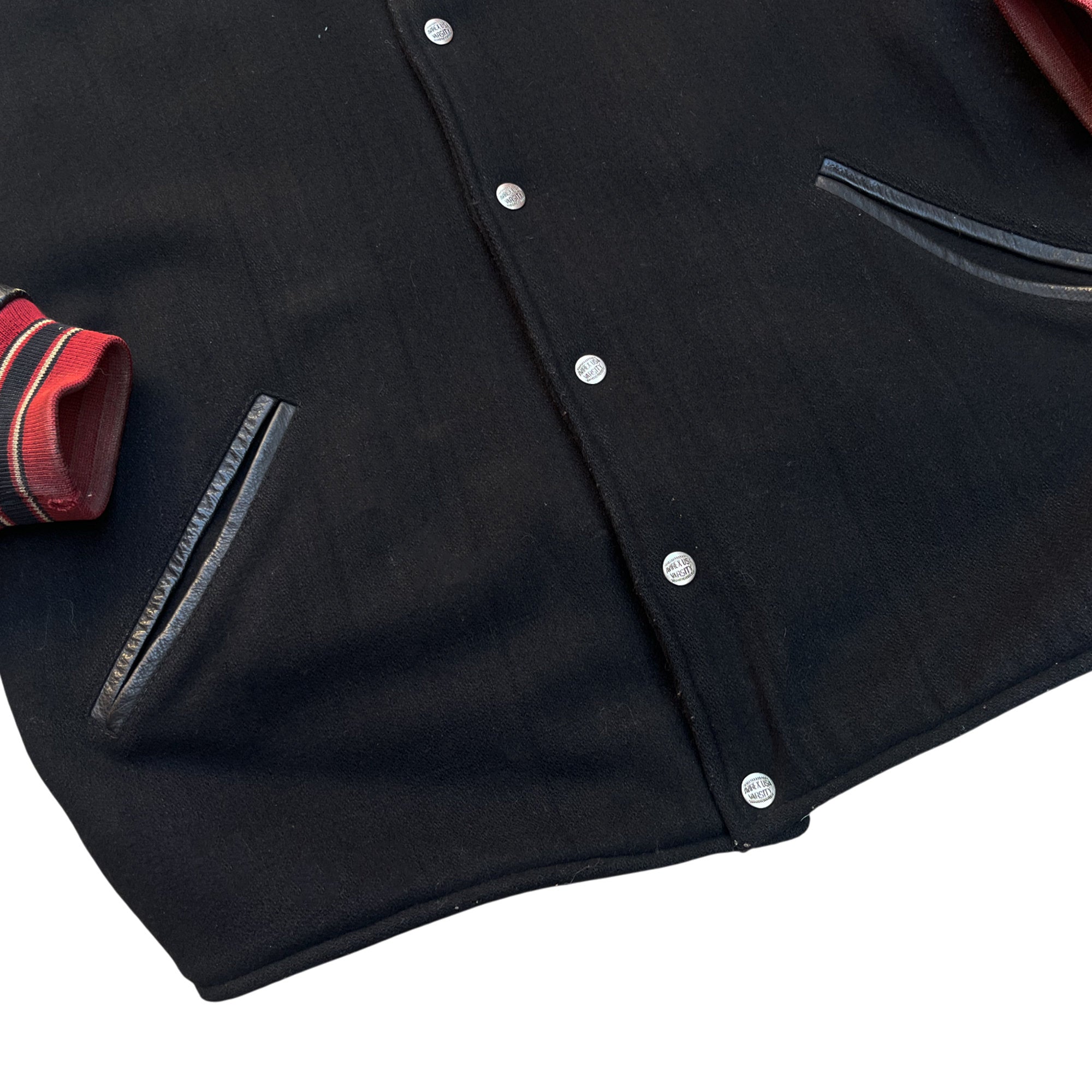 Vintage 90's Avirex Leather Varsity Alaska USA Jacket (L)