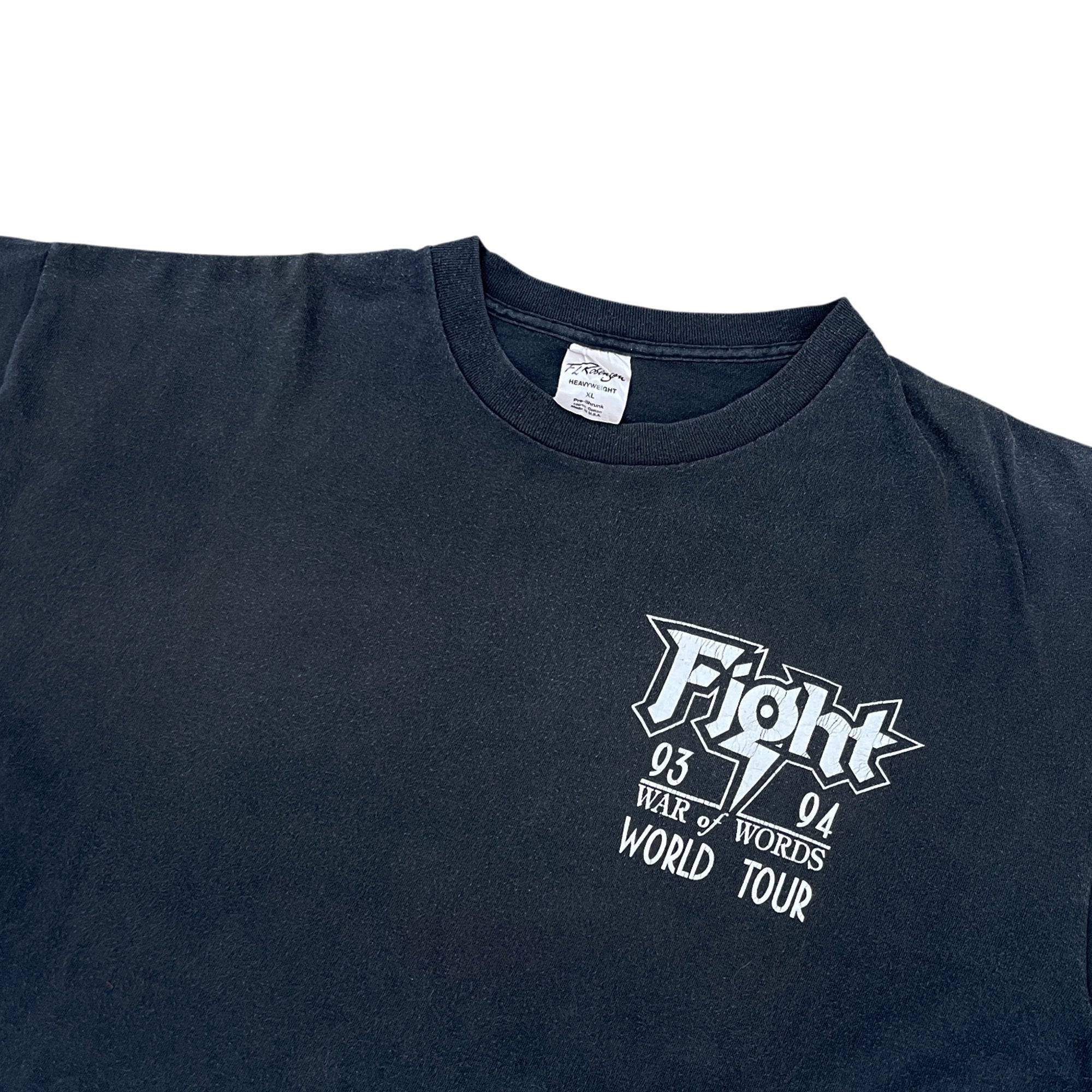 Vintage 1993 Fight WORLD TOUR Nailed To The Road T-shirt (XL)