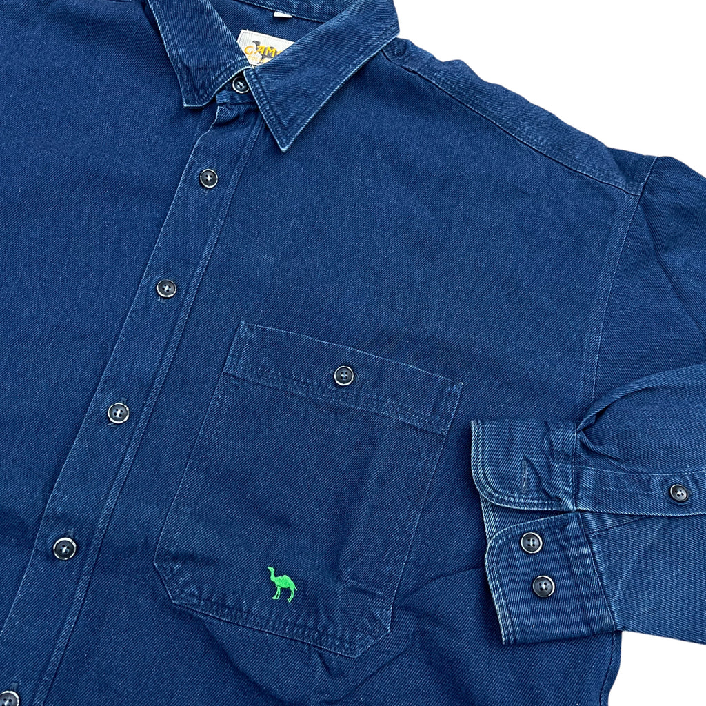 Vintage 90's Camel Denim Long Sleeve Shirt (L-XL)