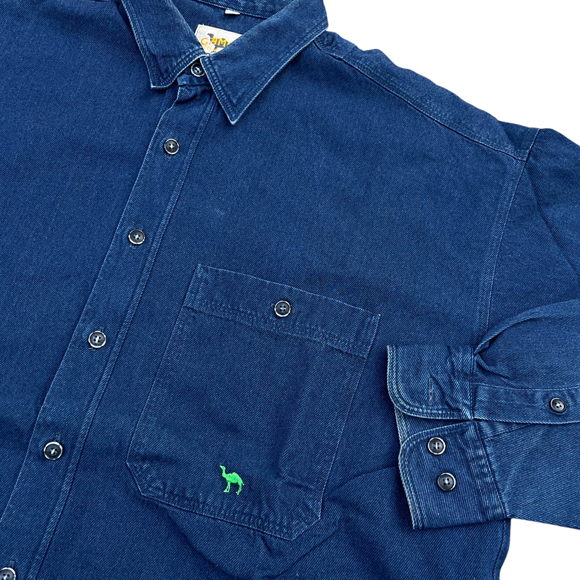 Vintage 90's Camel Denim Long Sleeve Shirt (L-XL)