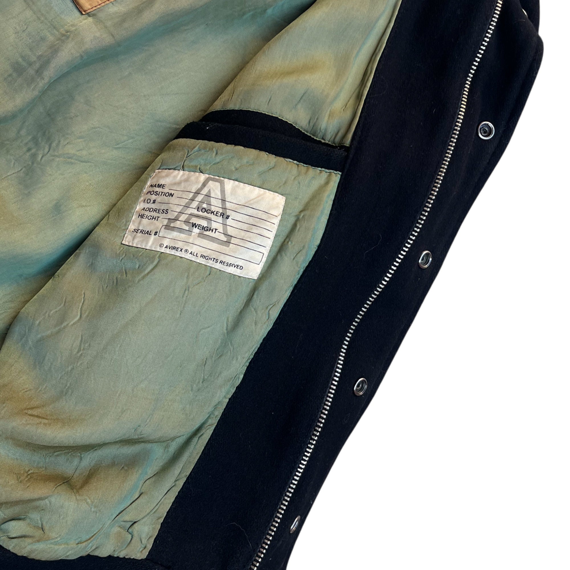 Vintage 90's Avirex Leather Varsity Alaska USA Jacket (L)