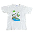Vintage Comic Style Frog Graphic T-shirt (L)