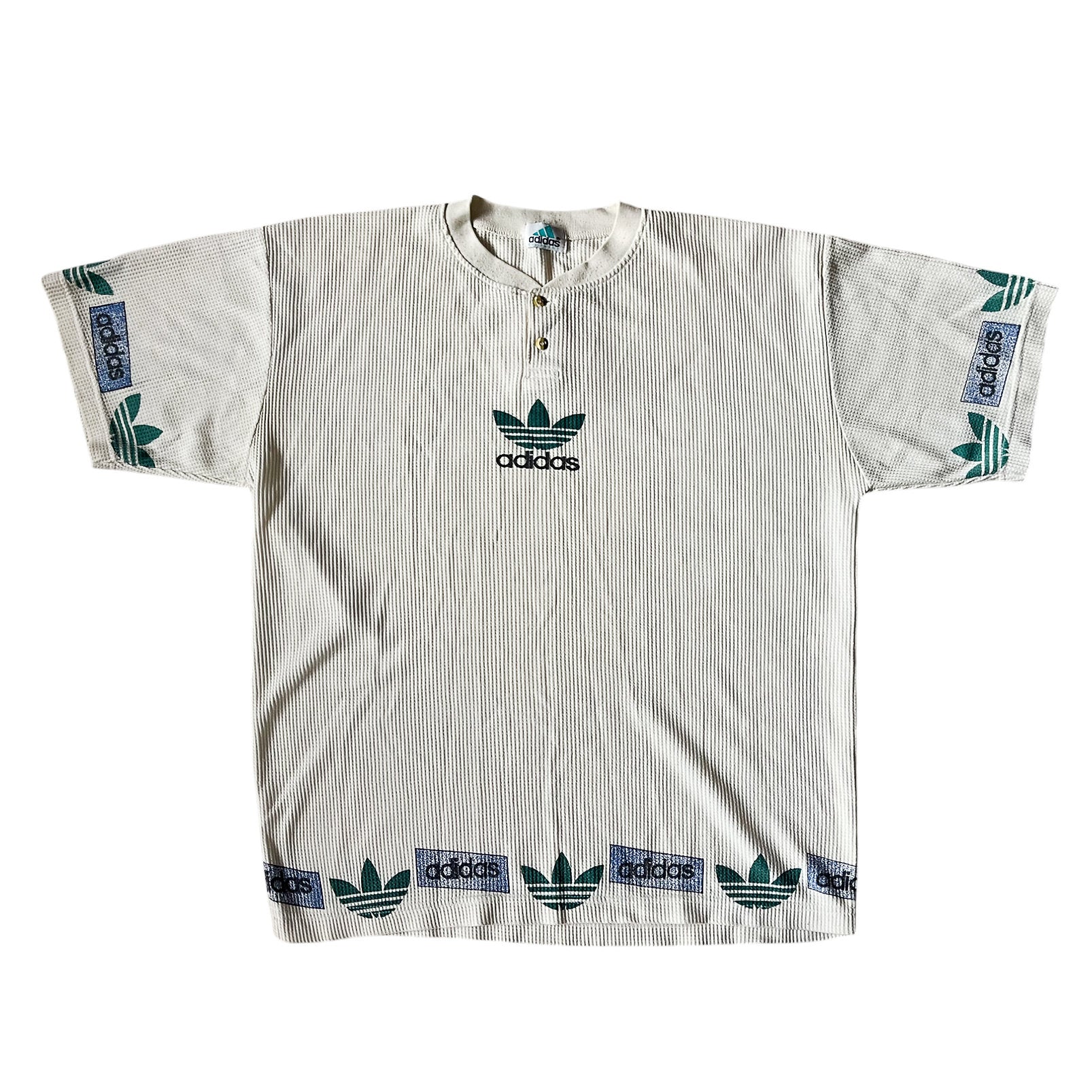 Vintage 90's Adidas Button Up T-shirt (XL)