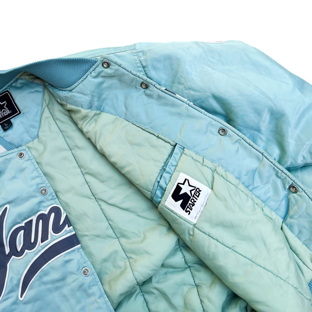 Vintage 90's Starter Yankees Baby Blue Baseball Bomber Jacket (L)