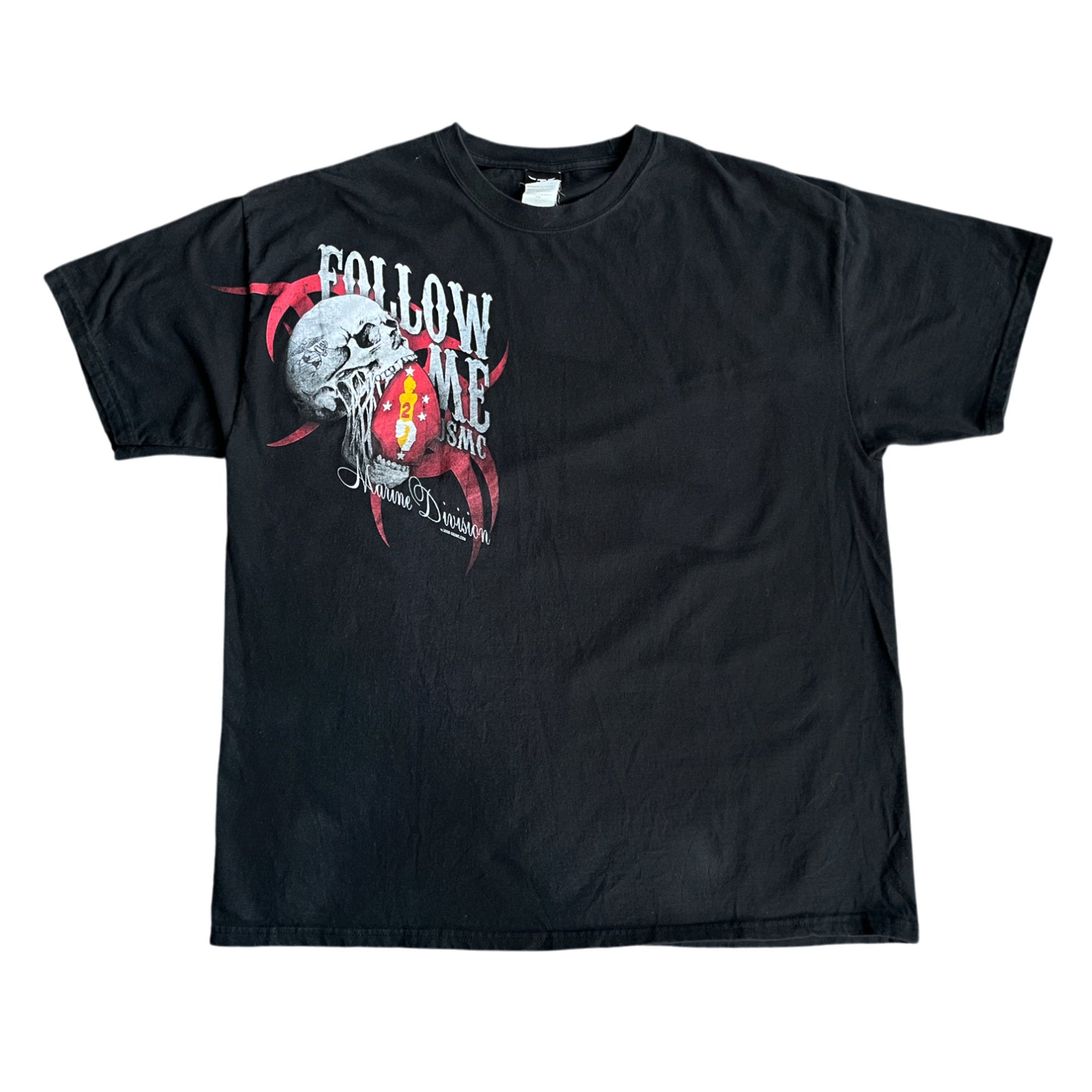 Y2K Skull Follow Me Graphic T-shirt (L)