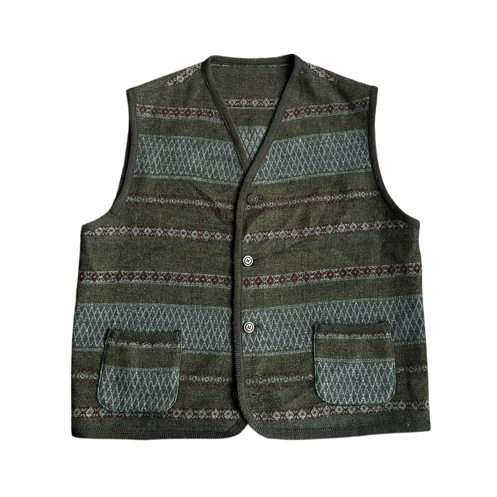 Vintage Wool Double Pocket Vest (L)