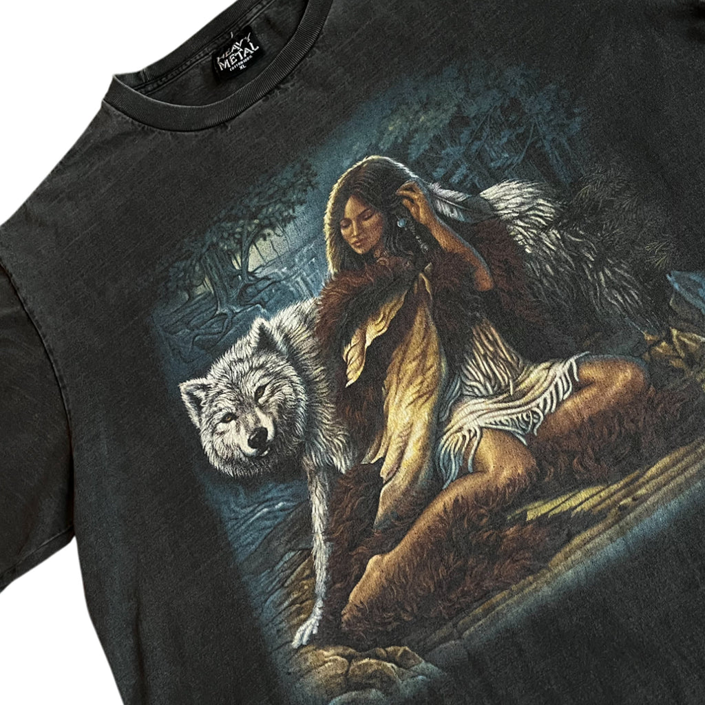 Vintage 90's Faded Wolf Women Rock T-shirt (XL)