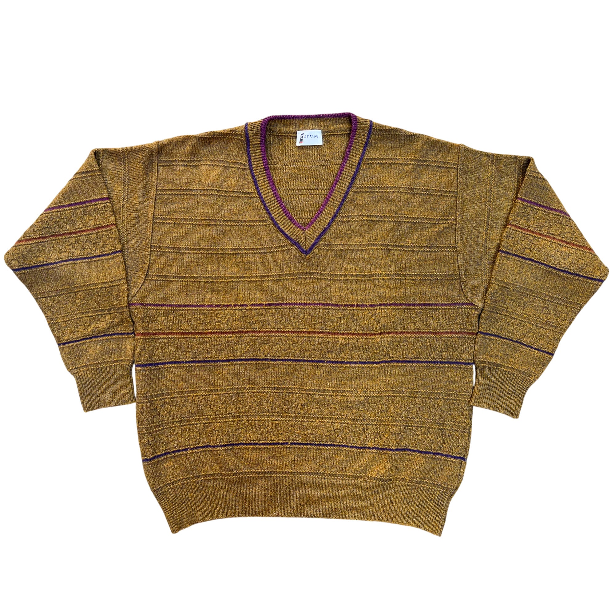 Vintage 90's V Neck Hippie Sweater (L-XL)