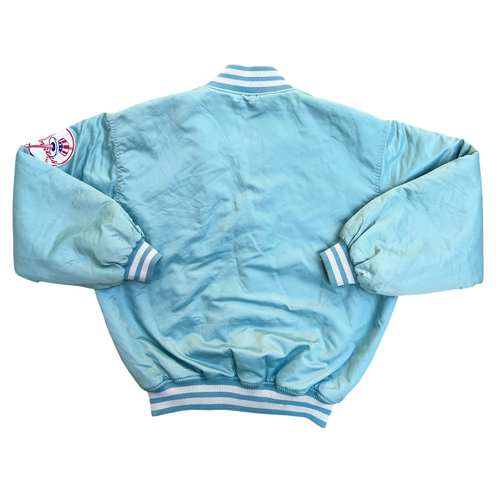 Vintage 90's Starter Yankees Baby Blue Baseball Bomber Jacket (L)