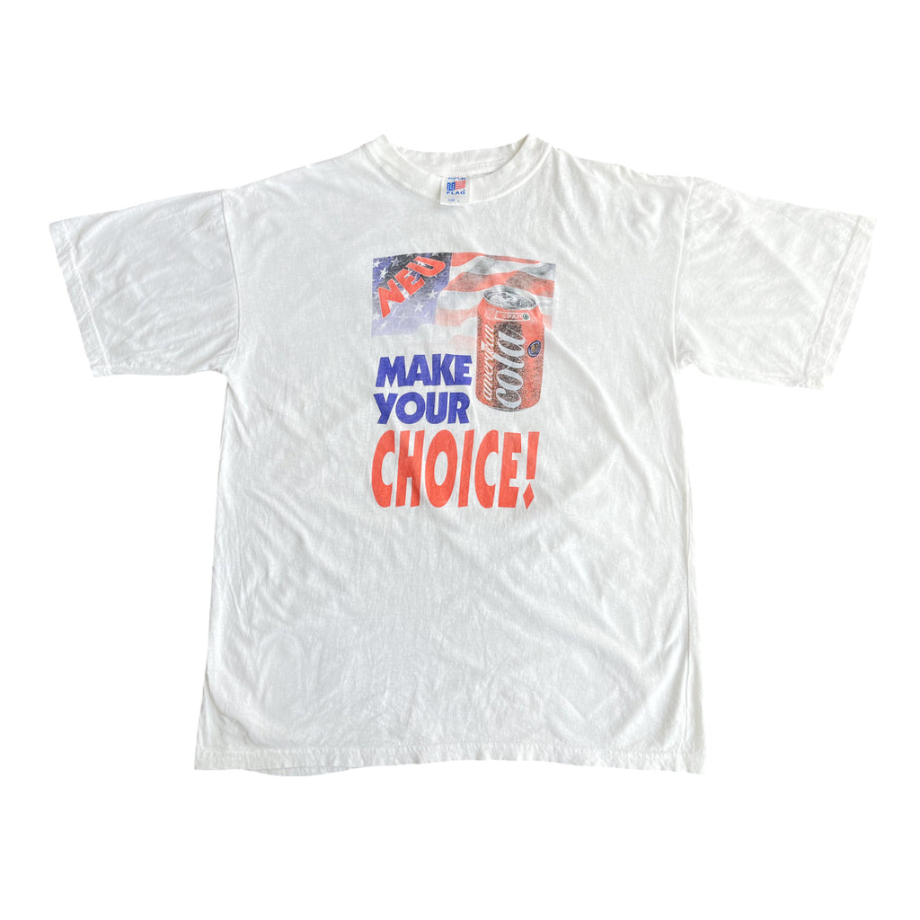 Vintage 90's American Soda "Cola" Make Your Choice Graphic T-shirt (M)