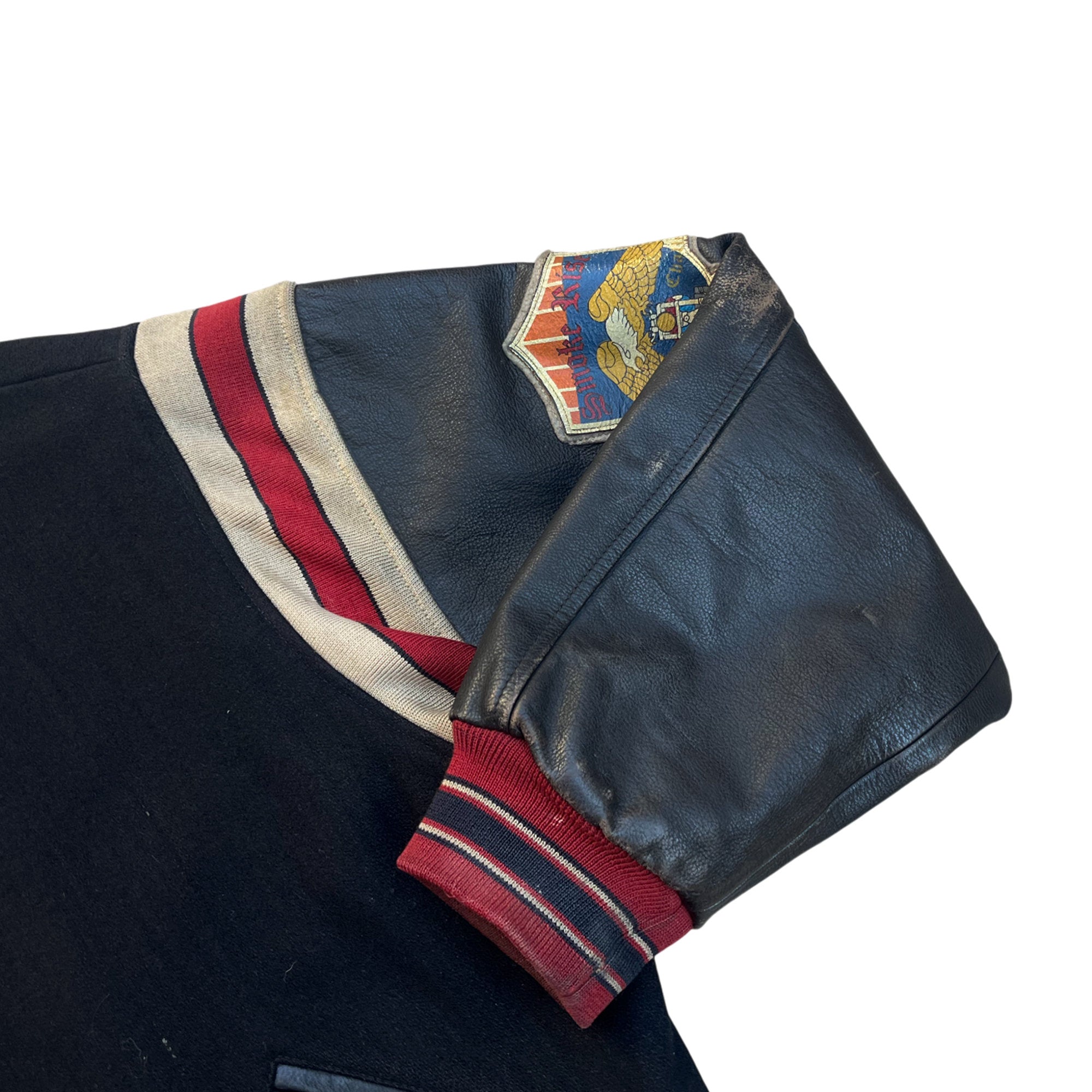 Vintage 90's Avirex Leather Varsity Alaska USA Jacket (L)