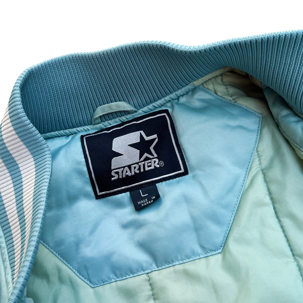 Vintage 90's Starter Yankees Baby Blue Baseball Bomber Jacket (L)