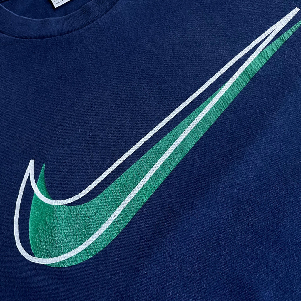 Vintage 90's Nike Central BIG Swoosh Heavy Cotton T-shirt (XL)
