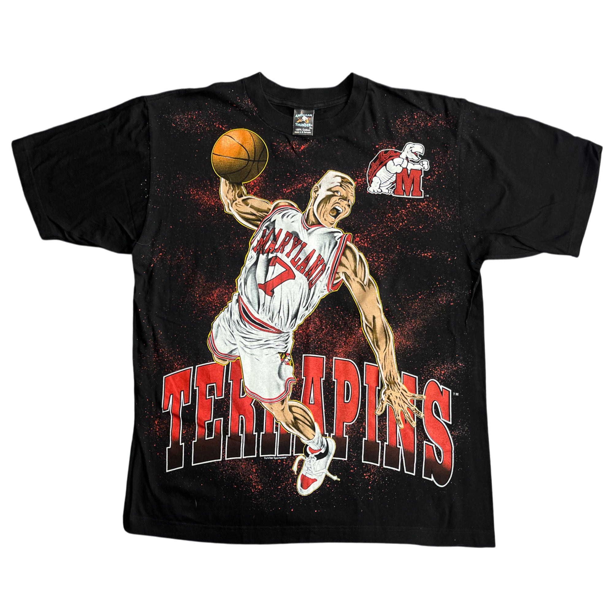Vintage 90's Maryland Terrapins AOP T-shirt (XL)