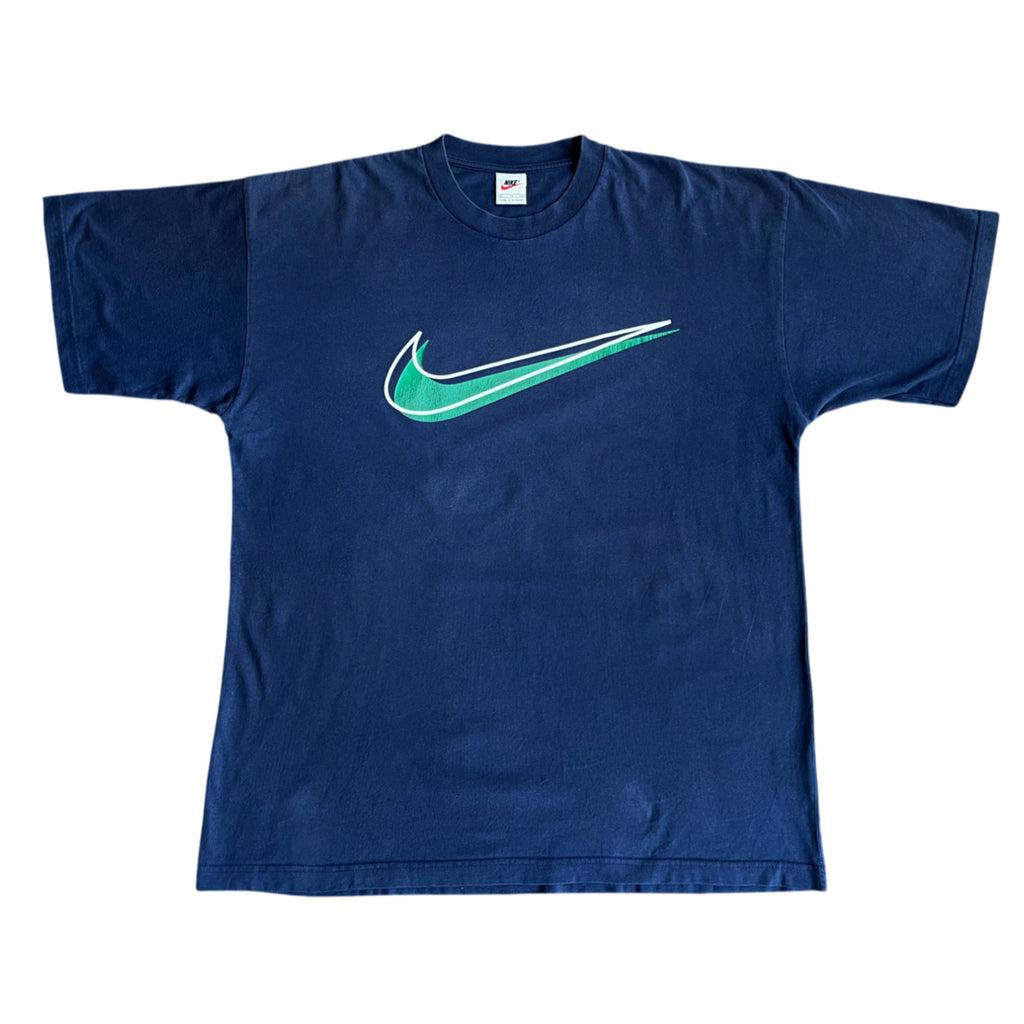 Vintage 90's Nike Central BIG Swoosh Heavy Cotton T-shirt (XL)