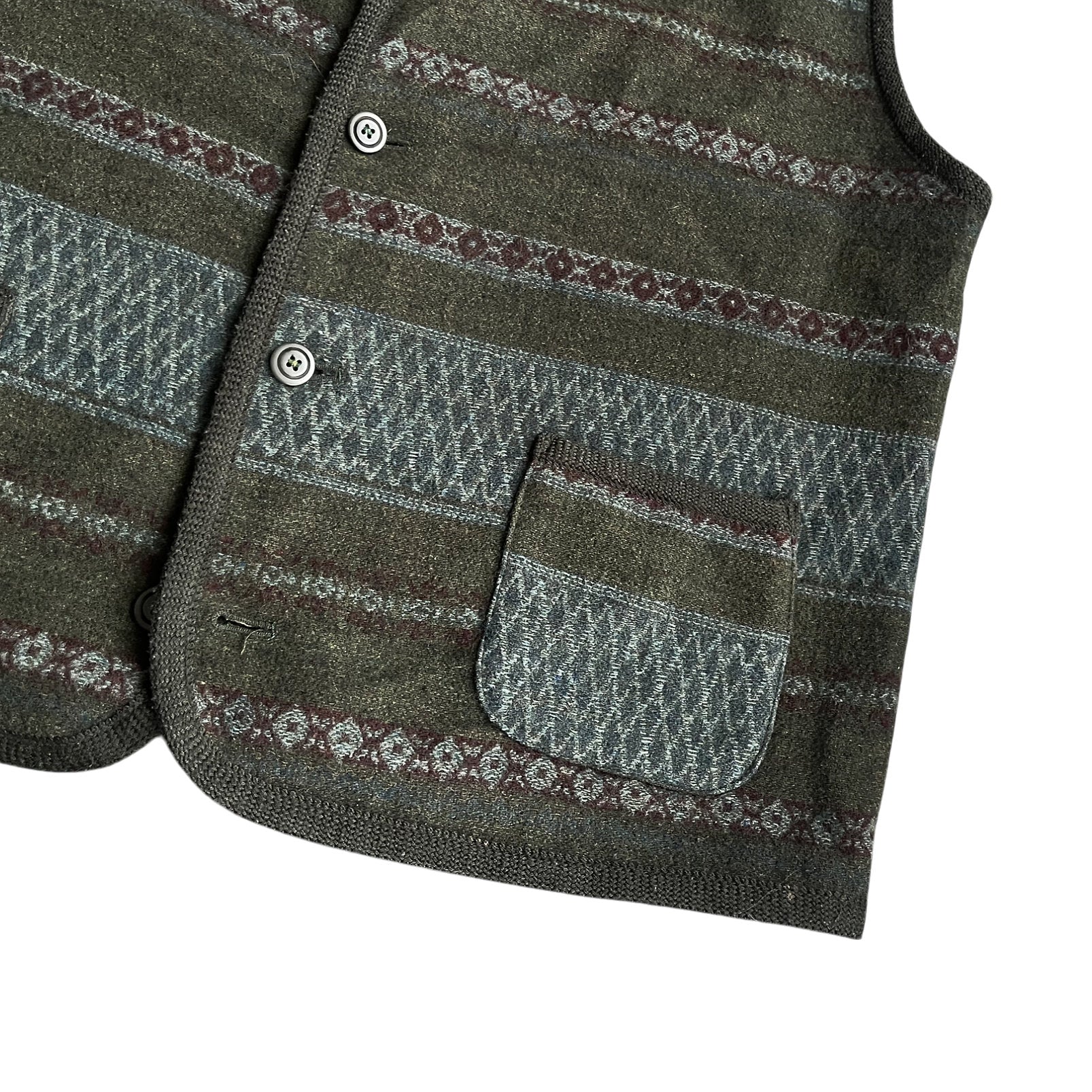 Vintage Wool Double Pocket Vest (L)