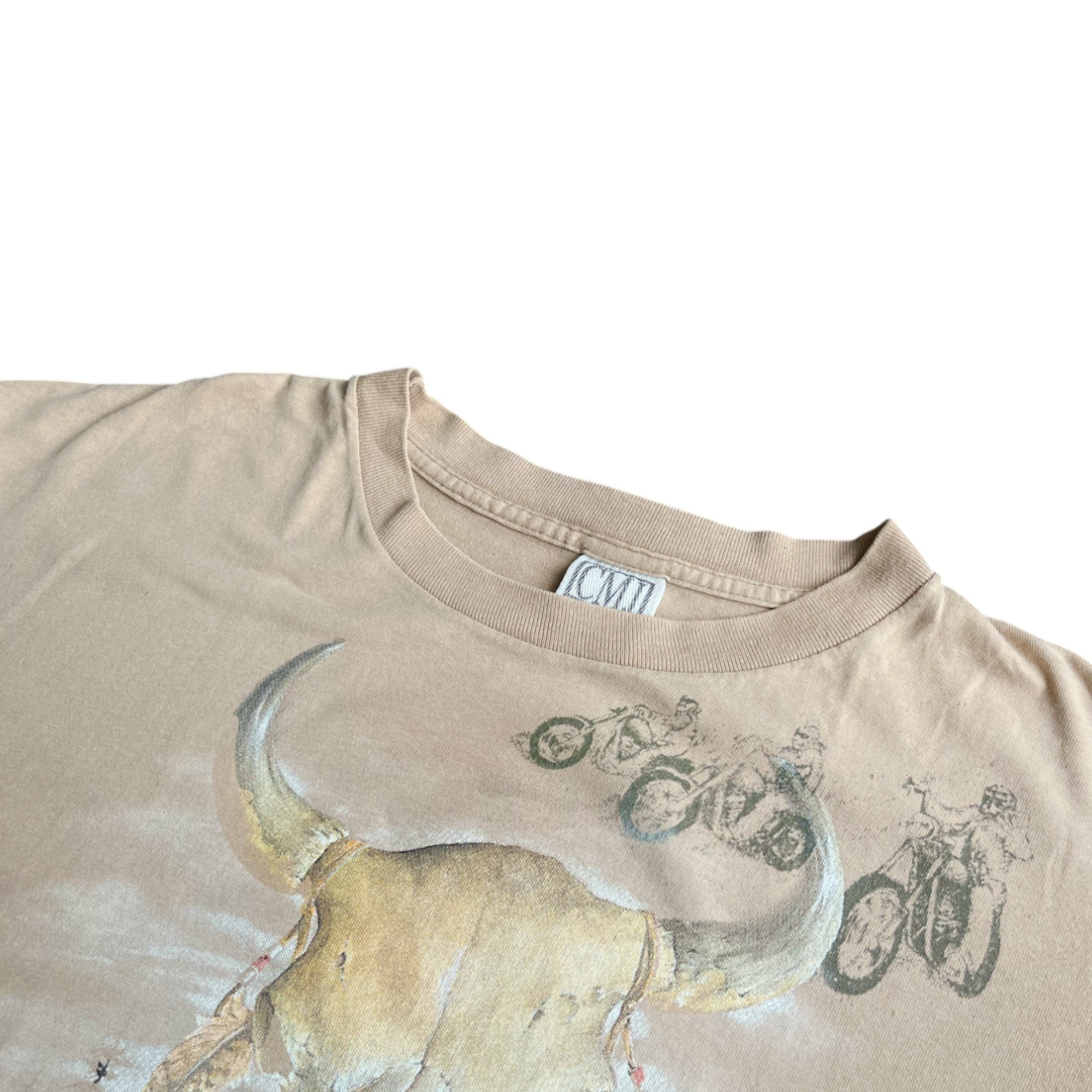 Vintage 90's Single Stitched Harley CMJ AOP T-shirt (L)