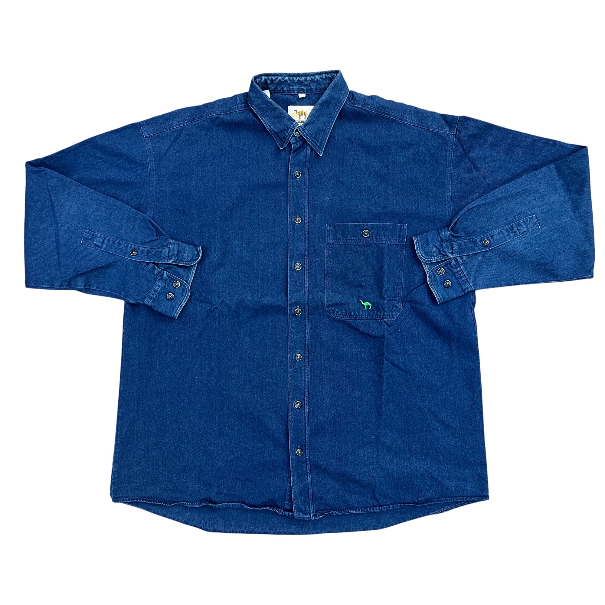 Vintage 90's Camel Denim Long Sleeve Shirt (L-XL)
