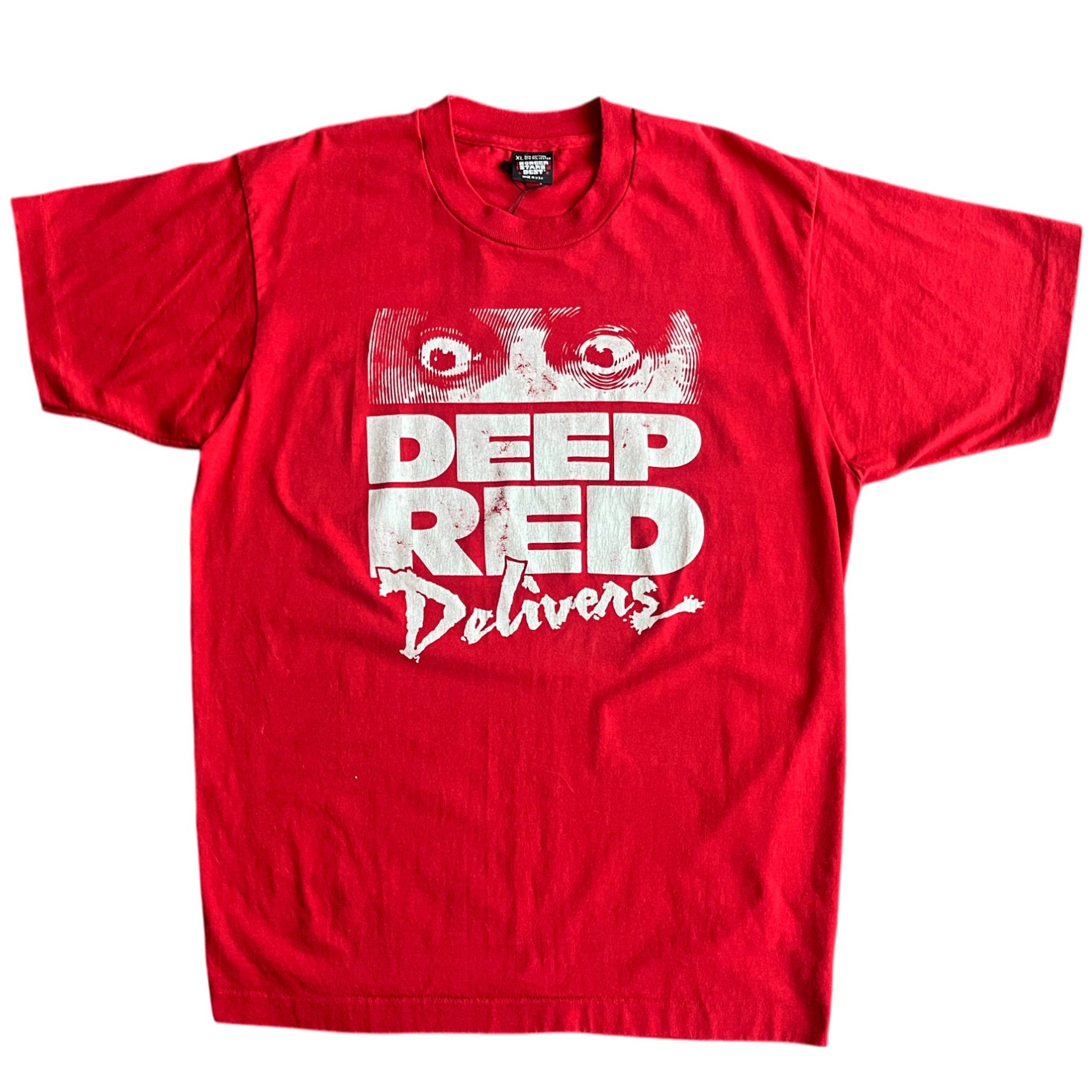Vintage 90's Deep Red Magazine Horror T-shirt (XL)