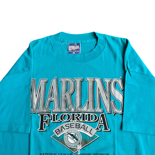Vintage 1993 Marlins Florida MLB Baseball T-shirt (XL)