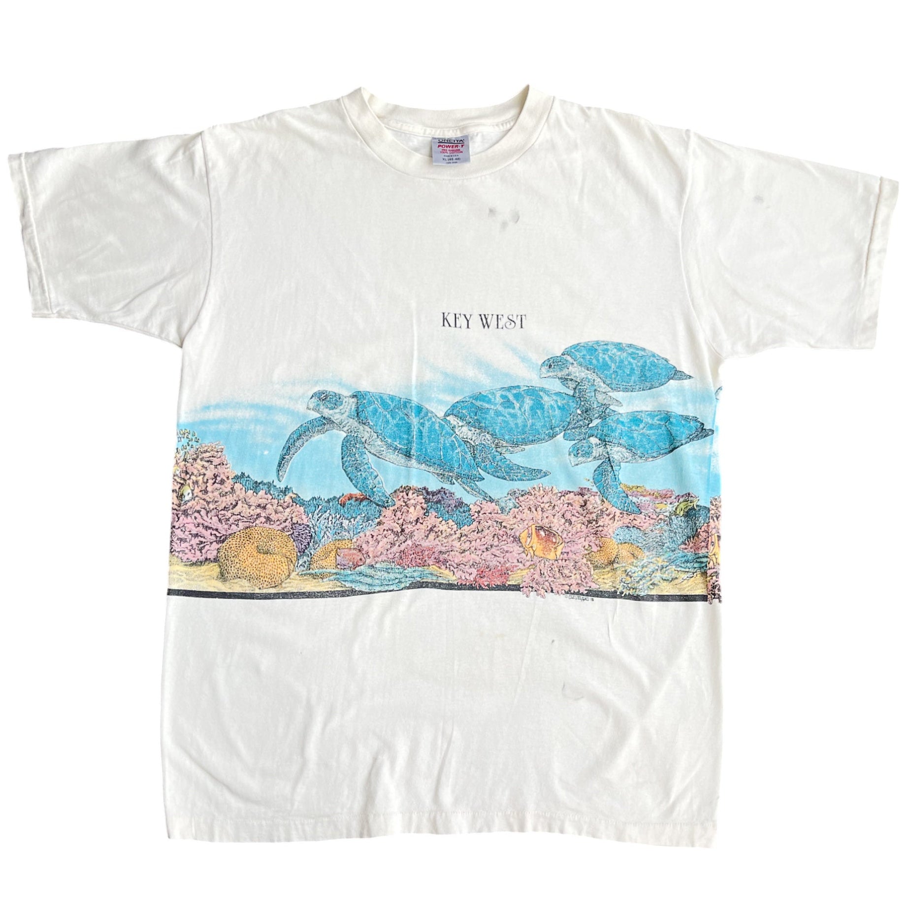 Vintage 80's Single Stitched Key West Turtles T-shirt (XL)