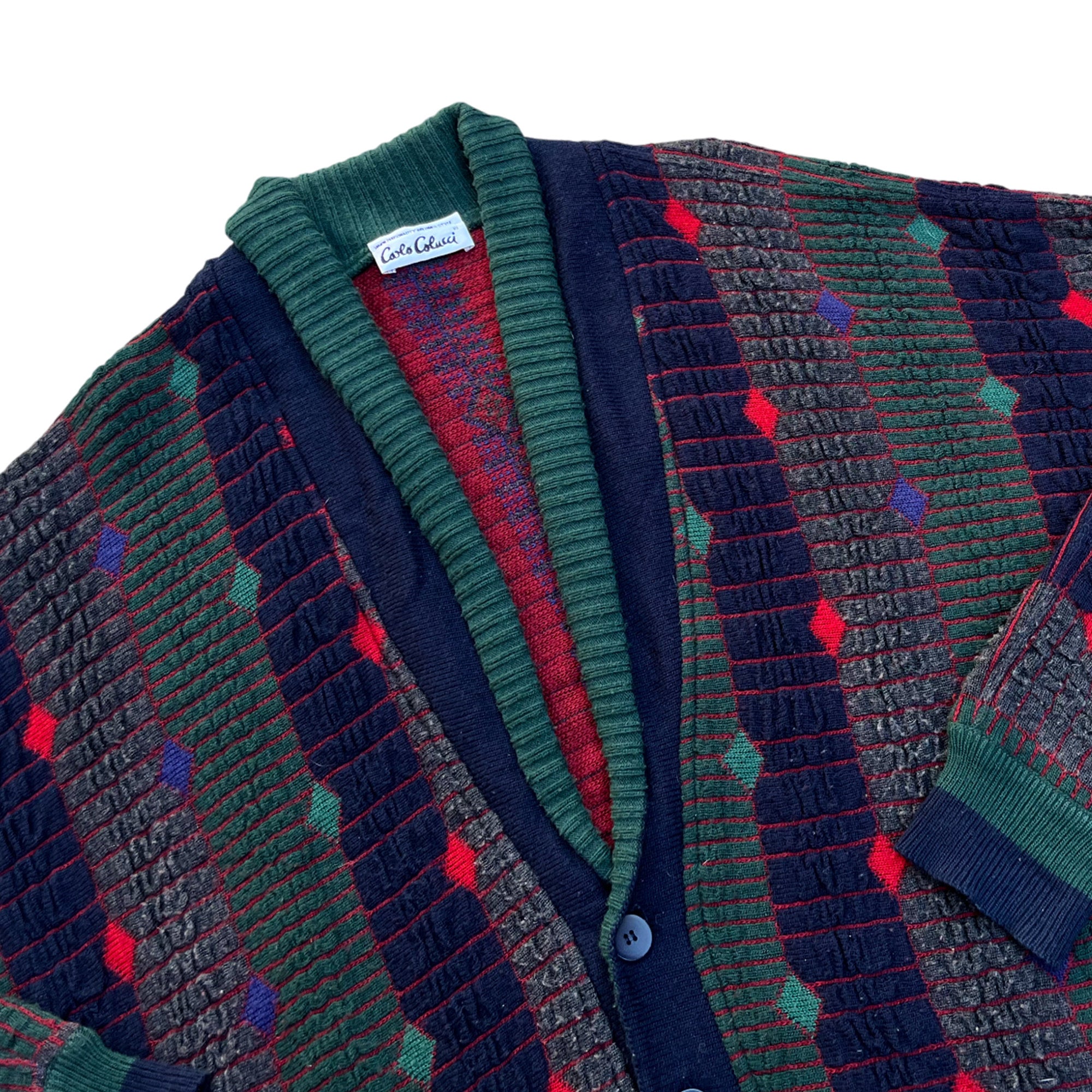 Vintage 90's Coogi Style Carlo Golucci Cardigan (XL)