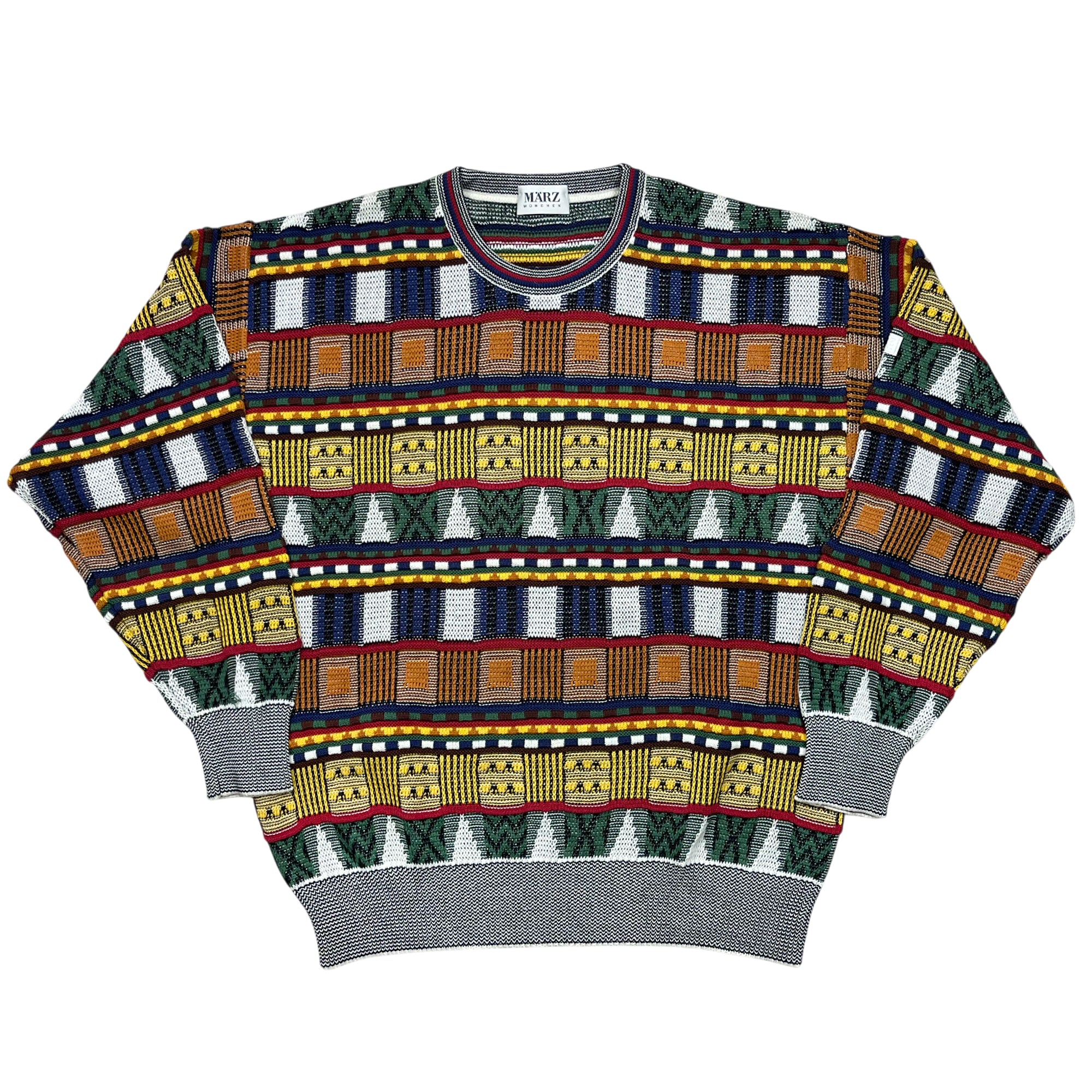 Vintage 90's Coogi Style Knitted Wool Sweater (L)
