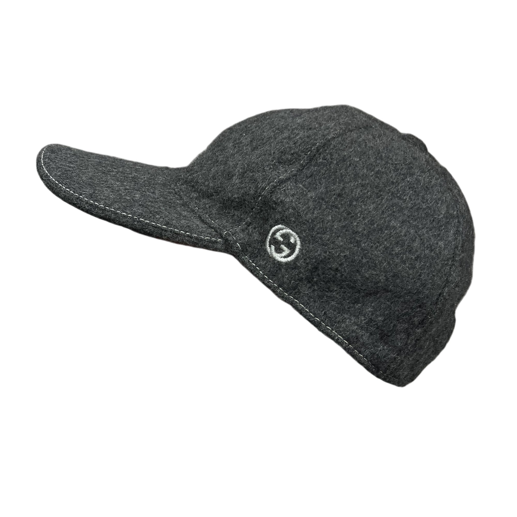 Gucci Logo Stripe Wool Baseball Cap (L)