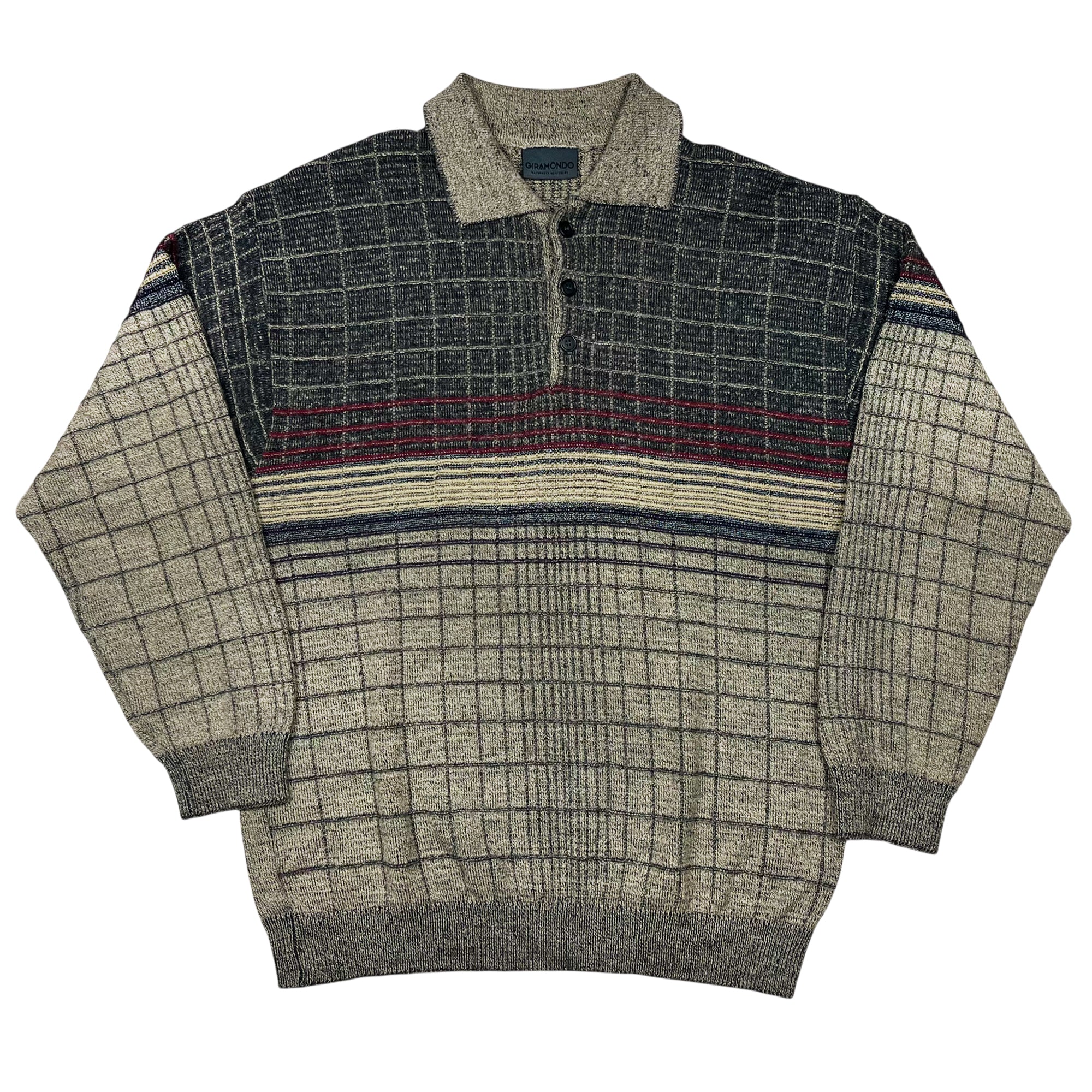 Vintage 90's Hippie Style Button Up Sweater (XL)