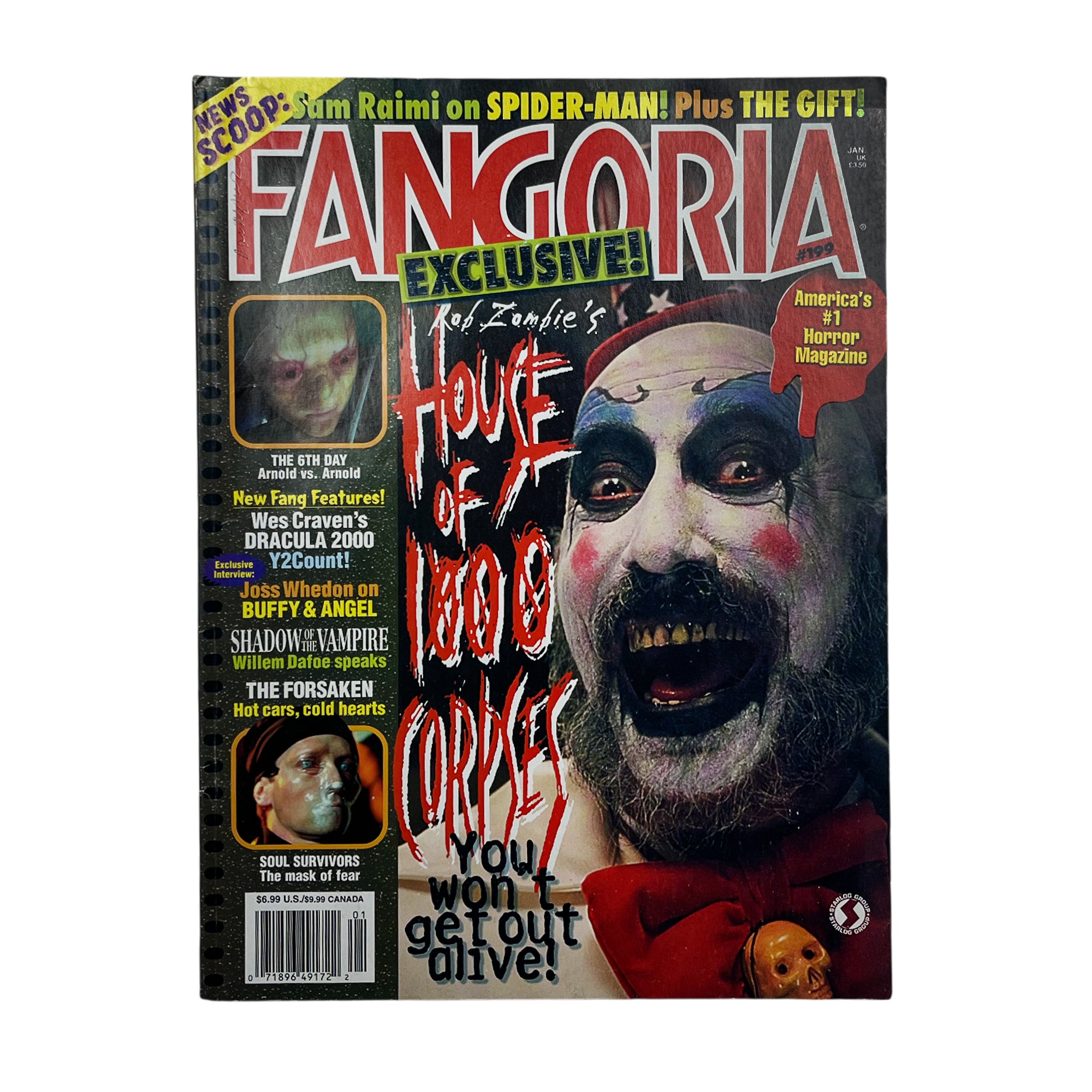 Fangoria #199 House of 1000 Corpses Captain Spaulding Rob Zombie Horror Magazine